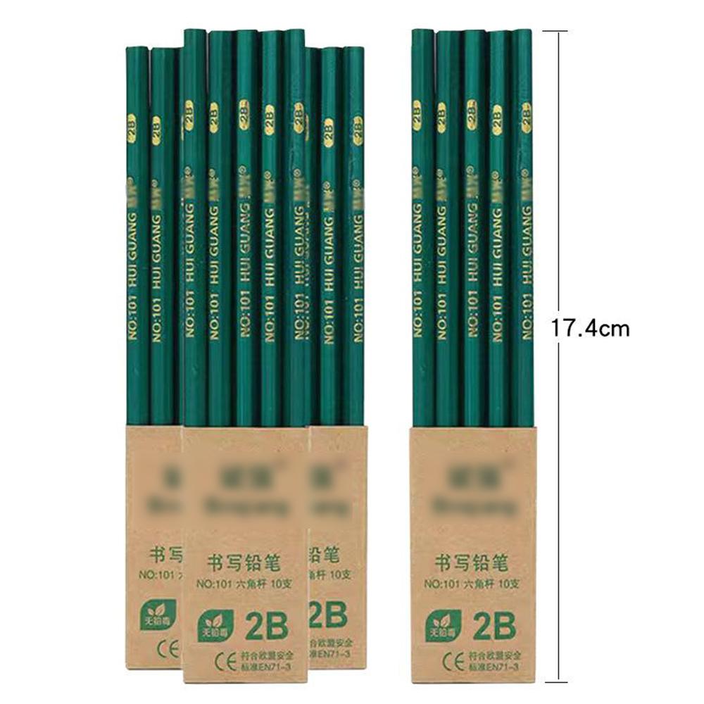Zeichenkunststift, 10 Stück Holzbleistifte HB 2B Standardbleistift Büro Schule Zeichnen Schreiben Schreibwaren