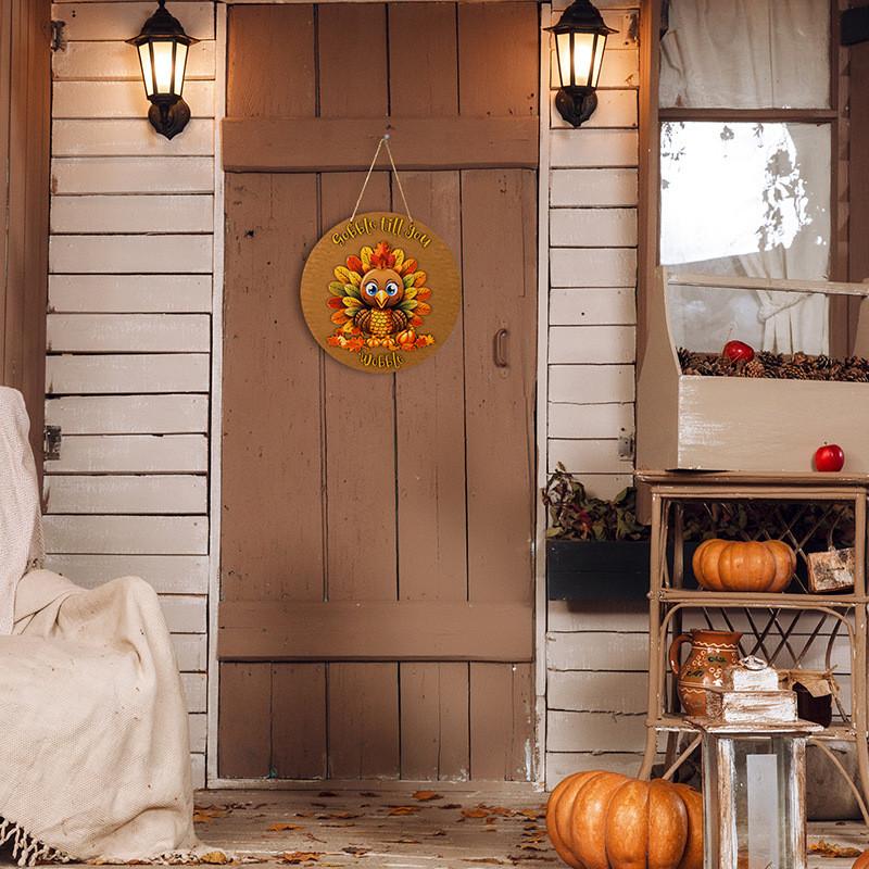 Thanksgiving Turkey Rustic Door Hanger Sign Adding Warmth To Your Home