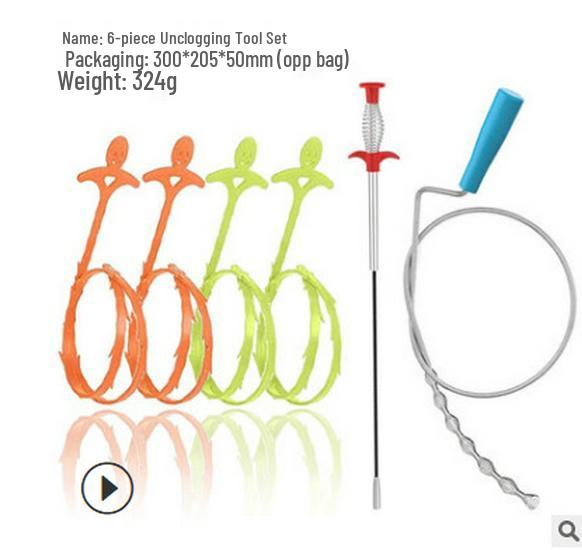 U-Shaped Drain Pipe Unblocking Hook with Four-Claw Picker for Sewer Cleaning