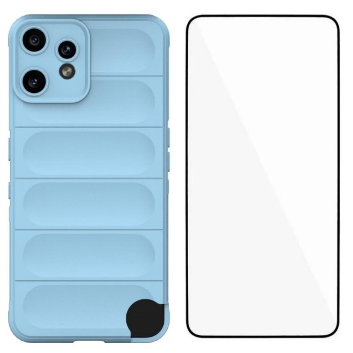 

For Nothing CMF Phone 2 Pro TPU Case WANLONFENG HD Series Anti Slip Phone Cover with Tempered Glass Baby Blue