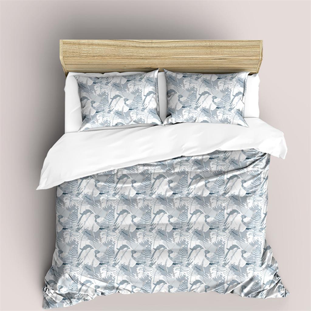 Blumen und Blätter Bettbezug Mikrofaser Botanisches Unkraut für Kinder Frauen für Schlafzimmerdekorationen Schlichter Stil Queen King Size