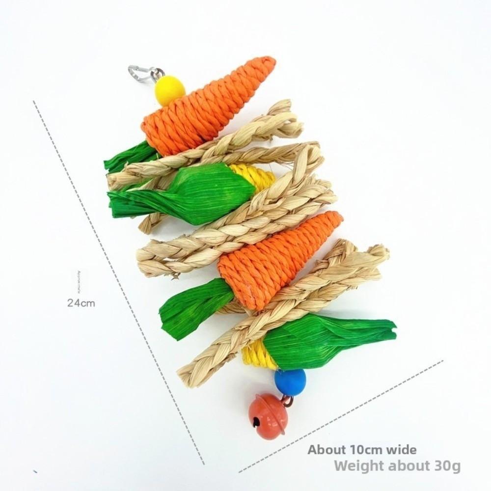 Mrkvový tvar Ratanová hračka pro papouška Ručně tkaná Králičí kousátka Nová Hračka na žvýkání pro ptáky Doplňky pro domácí mazlíčky