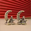 Moon Witch Statue Creative Desktop Decor Handmade Resin Craft Ornament for Home Office Tea Pet Gift