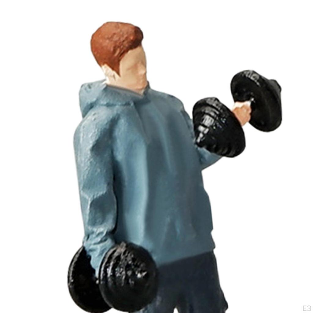 1/64 Fitness Figure Model Miniature Scenes DIY Projects S Scale Desktop Ornament Resin Figurines