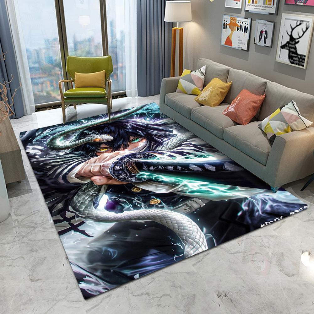  Demon Slayer Blade Carpet Hashibira Inosuke Cartoon Living Room Bedroom Sofa Balcony Entrance Rug Non-slip Mat Home Decor