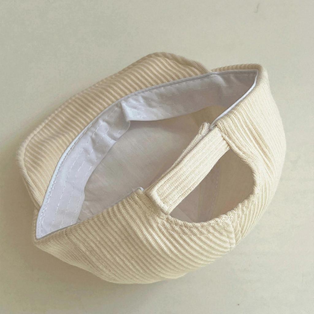 Baby Baseball Cap Sun Hat Spring Beach Hat with Plush Bear for Boys Girls Age1-2 Breathable Infant Corduroy Baseball  Beige