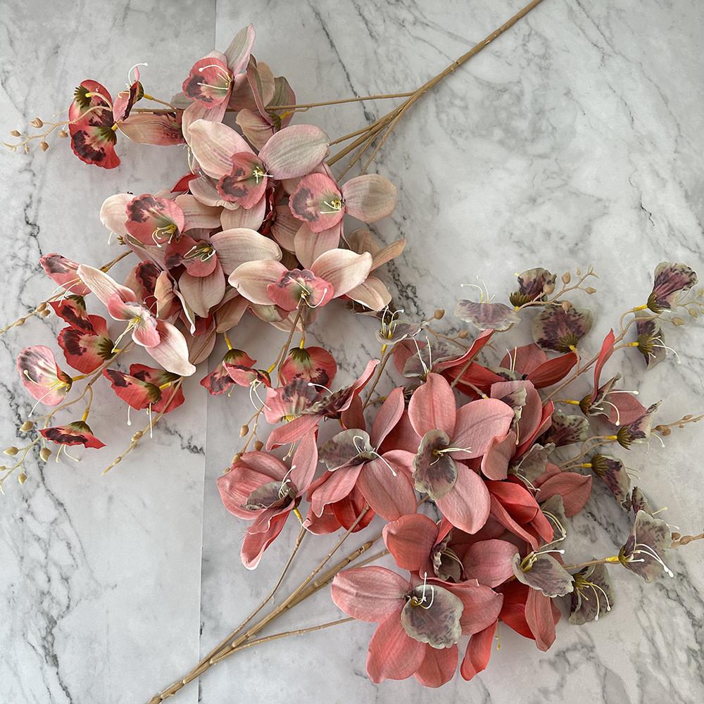 Artificial Orchid Decor Wedding Hall With Silk Fabric For Home And Event Decor