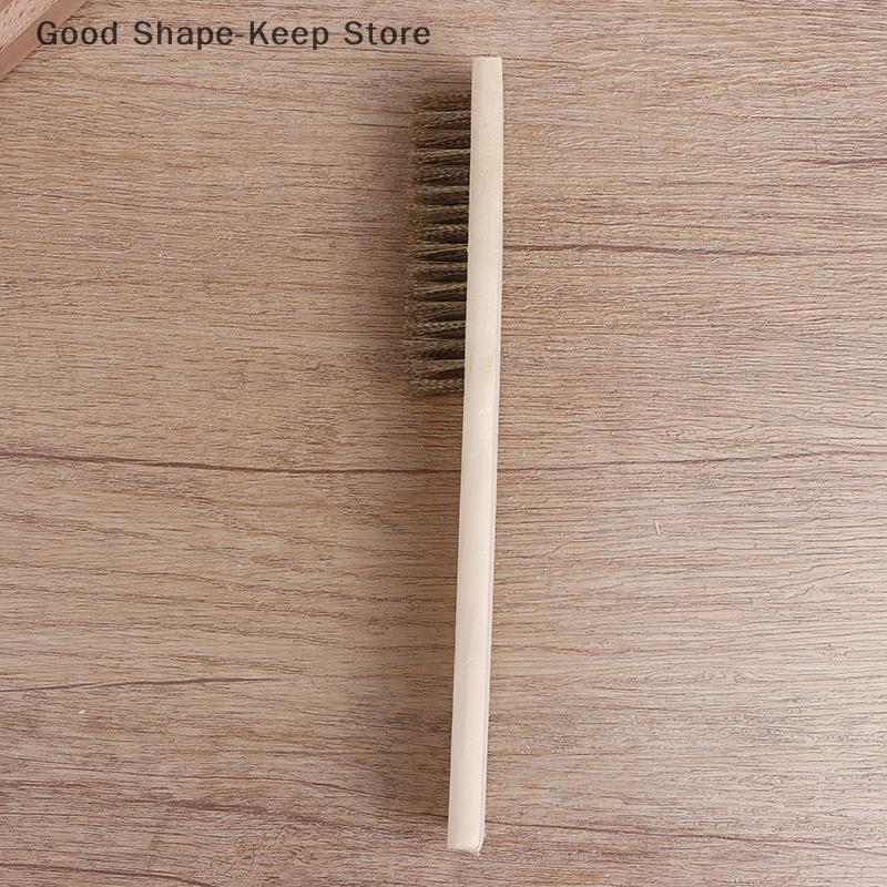 2/5/10Pcs Wood Handle Brass Wire Brush Set for Industrial Device Cleaning 6x16 Row Polishing And Grinding Brushes