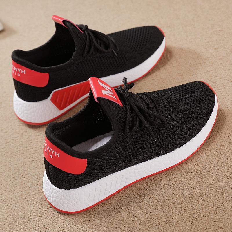 Flying woven sports shoes women's versatile spring little white flat casual shoes women's 2026 new net shoes student inventory