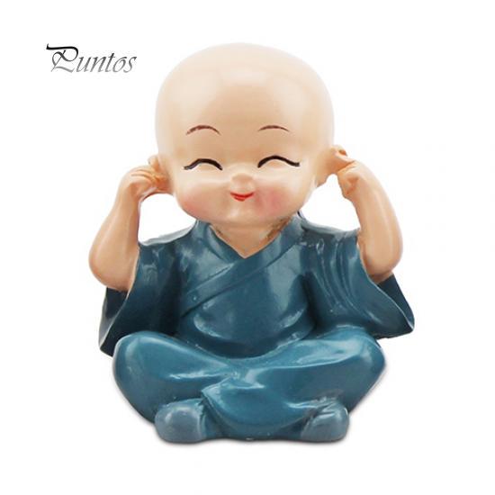 4Pcs Car Cute Cartoon Miniature Monks Micro Landscape