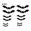 Indoor Holiday Wall Stickers Halloween 3D Lighted Bat Decor, Removable Felt Bats Stickers, Assorted Art Size, LED Glowing Clings for Bathroom