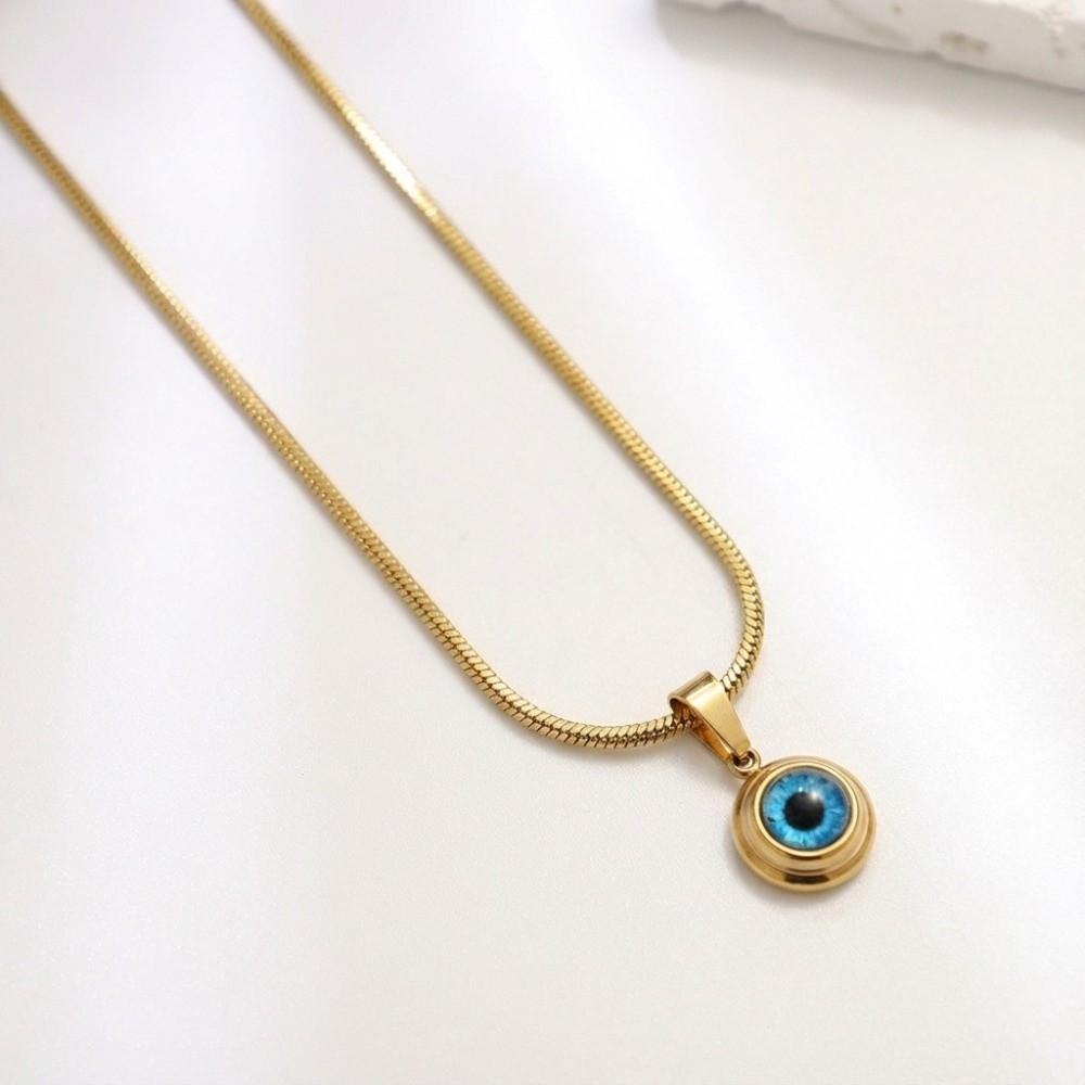 Wasserdichte Augen Halskette Titan Dämonenauge Ohrringe Blaue Augen Choker Kette Glücksschmuck