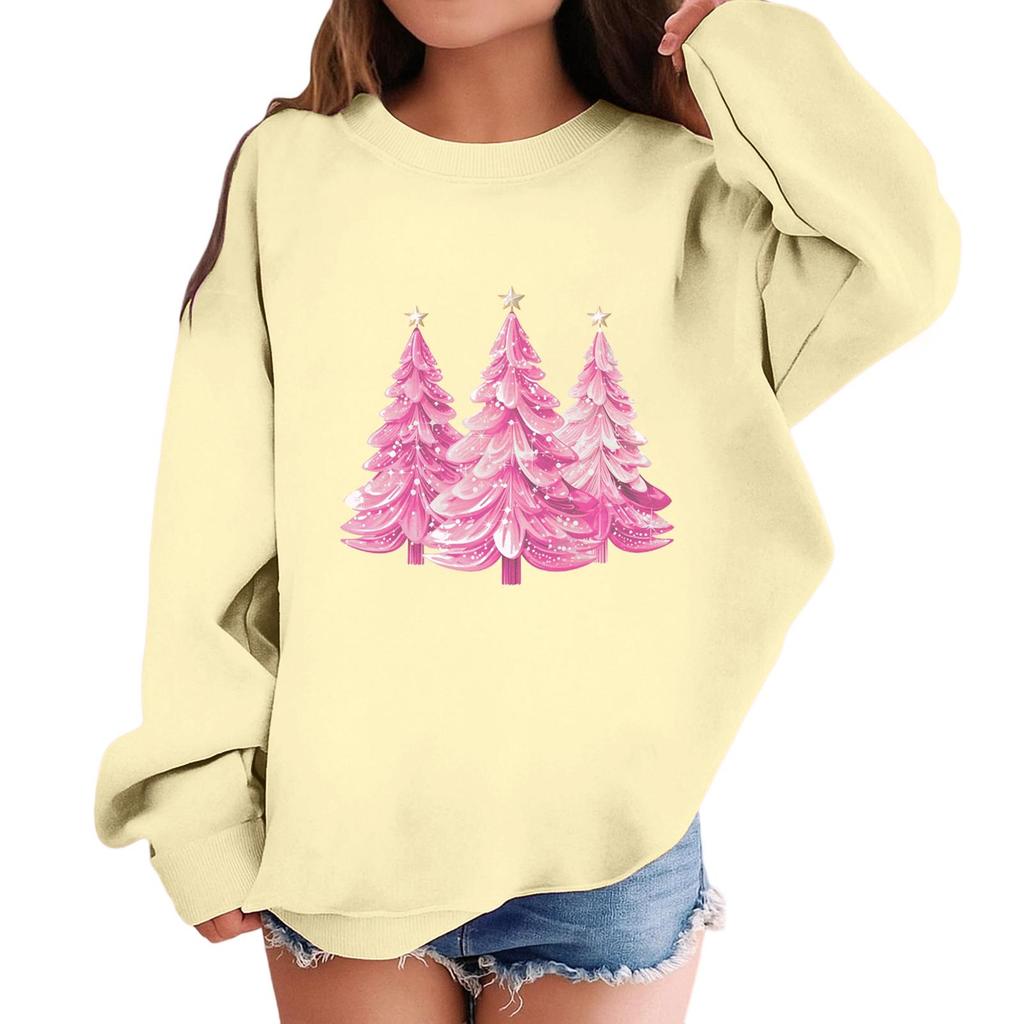 Children's Fashionable Casual Long-sleeved Loose Christmas Print Pullover Sweatshirt
