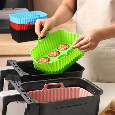 Silikonové vložky do horkovzdušné fritézy Obdélníková nepřilnavá forma na pečení na koláče, želé, pudink, vhodná do myčky nádobí, příslušenství do horkovzdušné fritézy