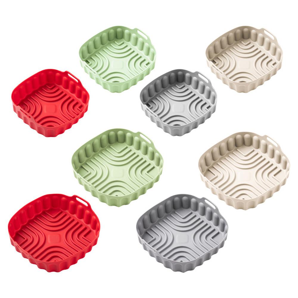 Silikonkorb für die Heißluftfritteuse, verdickte Silikonform für den Topf der Heißluftfritteuse, Ofen, Backblech, gebratenes Huhn, Pizzamatte, Zubehör für die Heißluftfritteuse