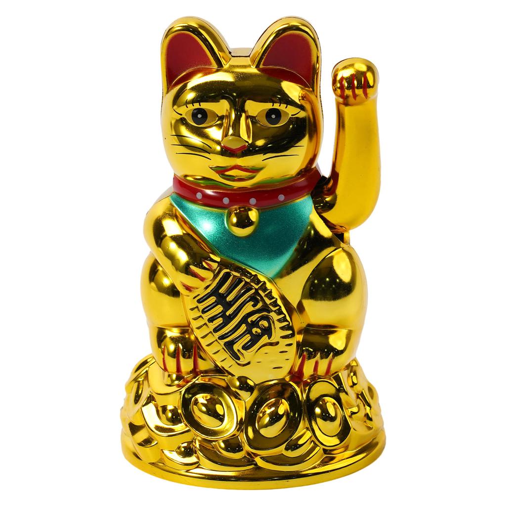 Gatto Fortunato Che Agita la Mano Lingotto Richiamante Maneki Neko Fortuna 4,5-6,5 Pollici Casa Ufficio Decorazione Auto Decorazione Casa Regali di Compleanno
