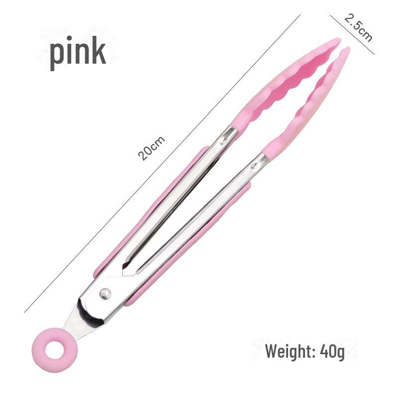 

Зажимы для еды из нержавеющей стали - многоцелевые: для шведского стола, хлеба, барбекю, выпечки, зажим для стейков 7 inch розовый