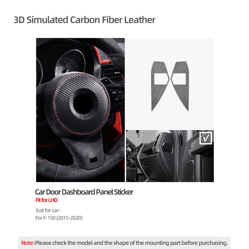 Betterhumz For Ford F-150 SVT Raptor 2015- Made of Alcantara Dashboard Side Trim Stickers Tuning Cover Decor Car Accessories