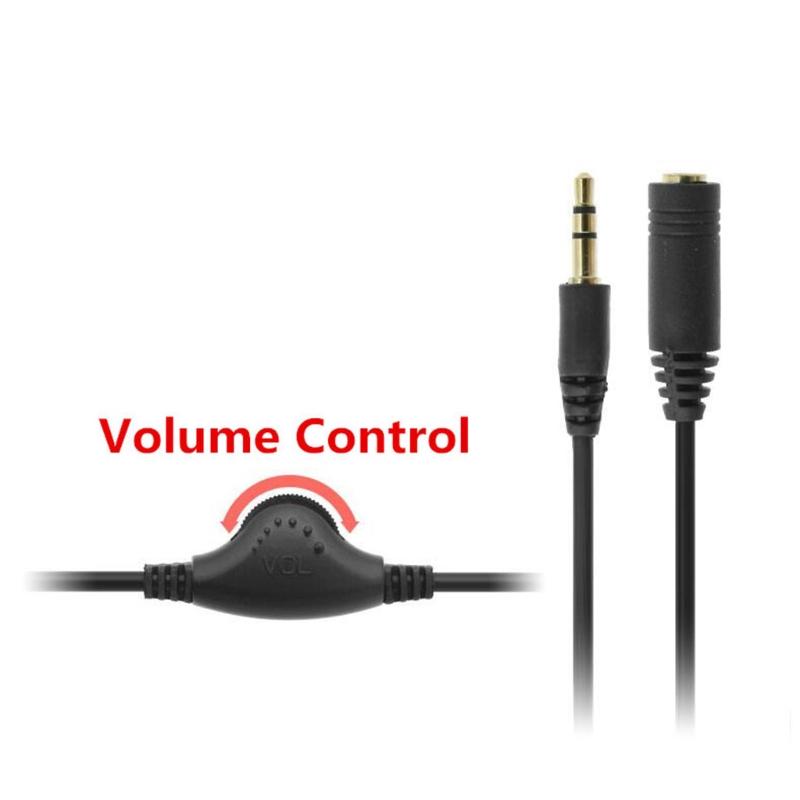 3Meter Computer Microphone Extension Cord 3.5mm Male to 3.5mm Female Microphone Cables with Volume Control