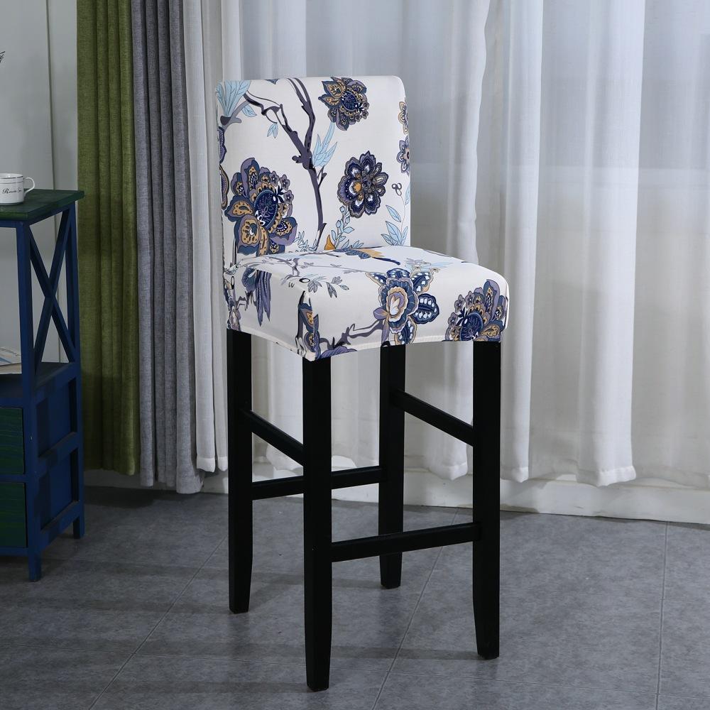 Elastic Bar Stool Chair Cover Home Dining Room Bar Seat Cover Geometric Style Restaurant Hotel Decor Washable Easy Cover 1pc