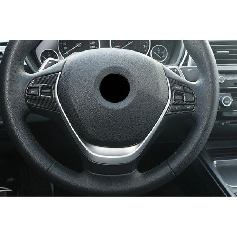 For 2013- BMW 34 Series GT ABS Carbon Fiber Steering Wheel Button Cover Trim