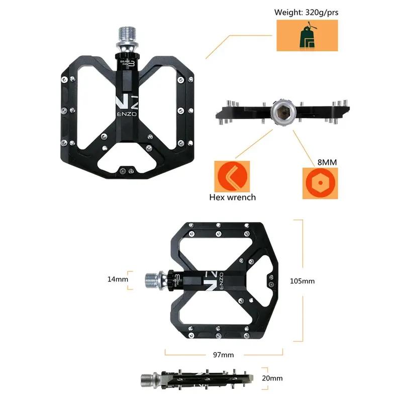 New Ultra-light Mountain Bike Pedals CNC Aluminum Alloy Polished 3 Bearing Pedals Anti-slip Bicycle Pedals