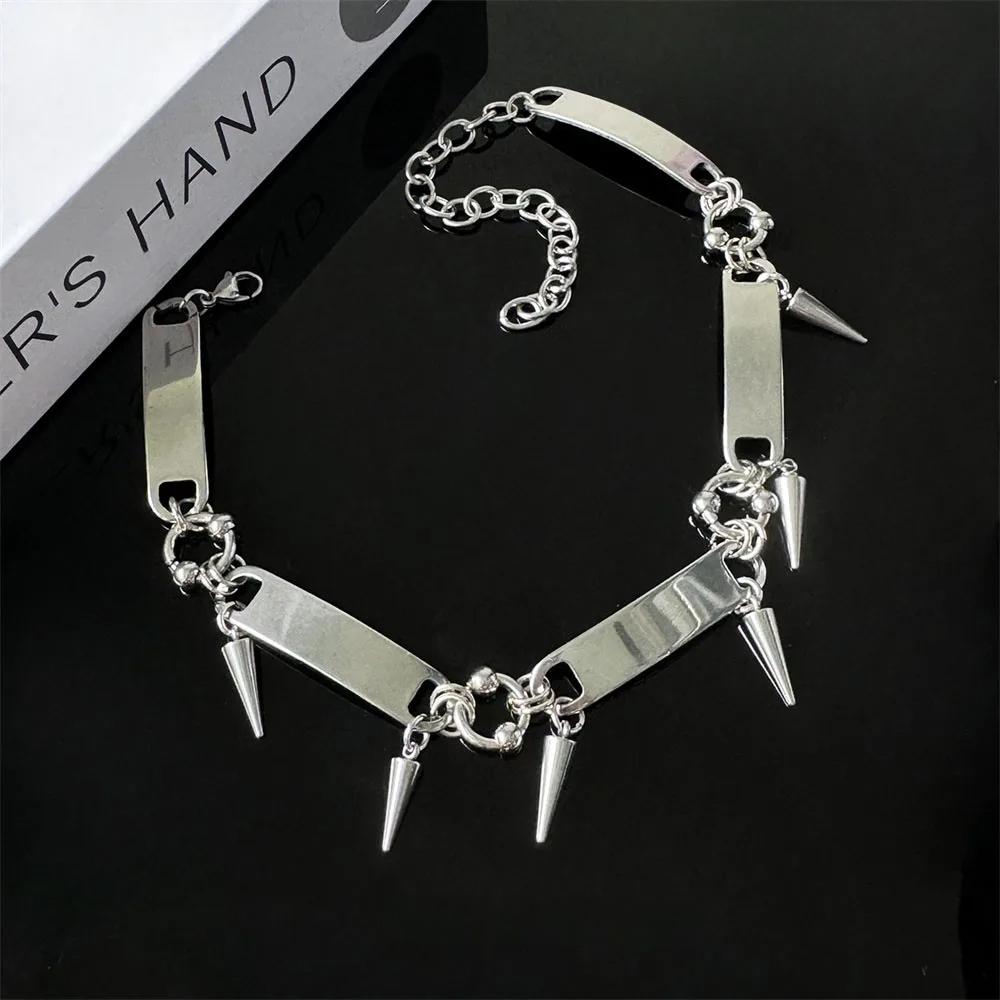 Titanium Steel Rivet Choker For Man Woman Punk Metal Collar Necklace Luxury Hip Hop Jewelry Street Unisex Accessories
