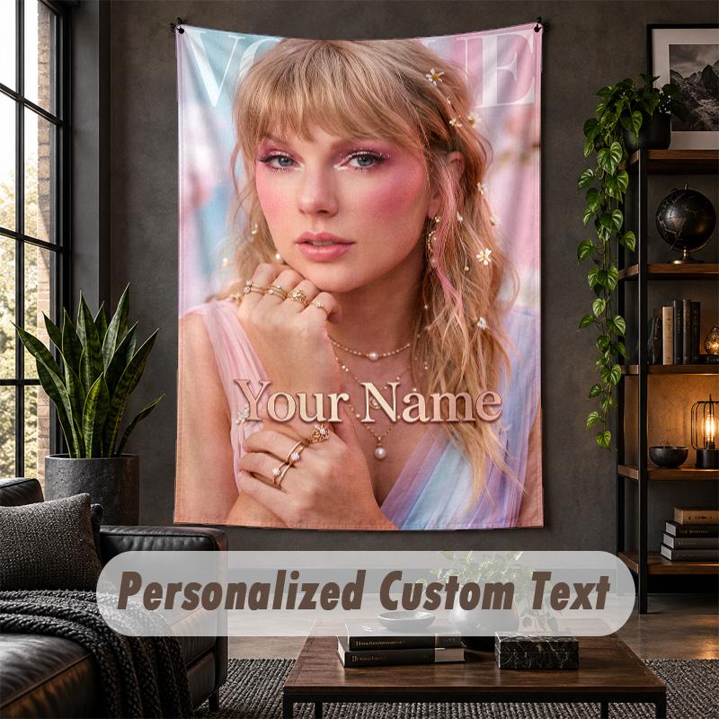 Arazzo da Parete Personalizzato, Testo Personalizzato Taylor Swift, Tessuto Morbido Arte da Parete per Decorazione Interna