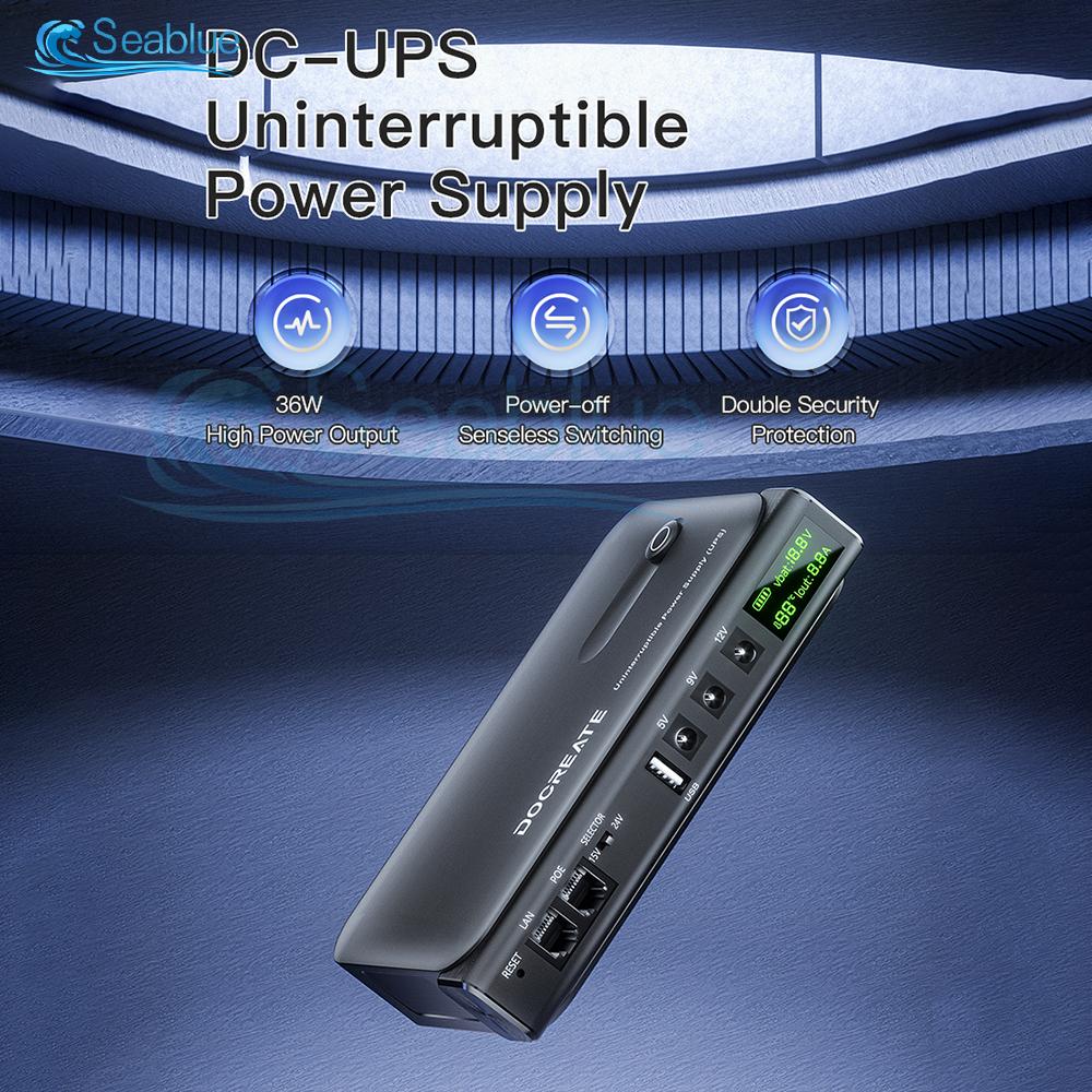 Digital UPS Uninterruptible Power Supply Mini UPS Battery Backup Portable Router Power Supply Overheating Protection LED Display