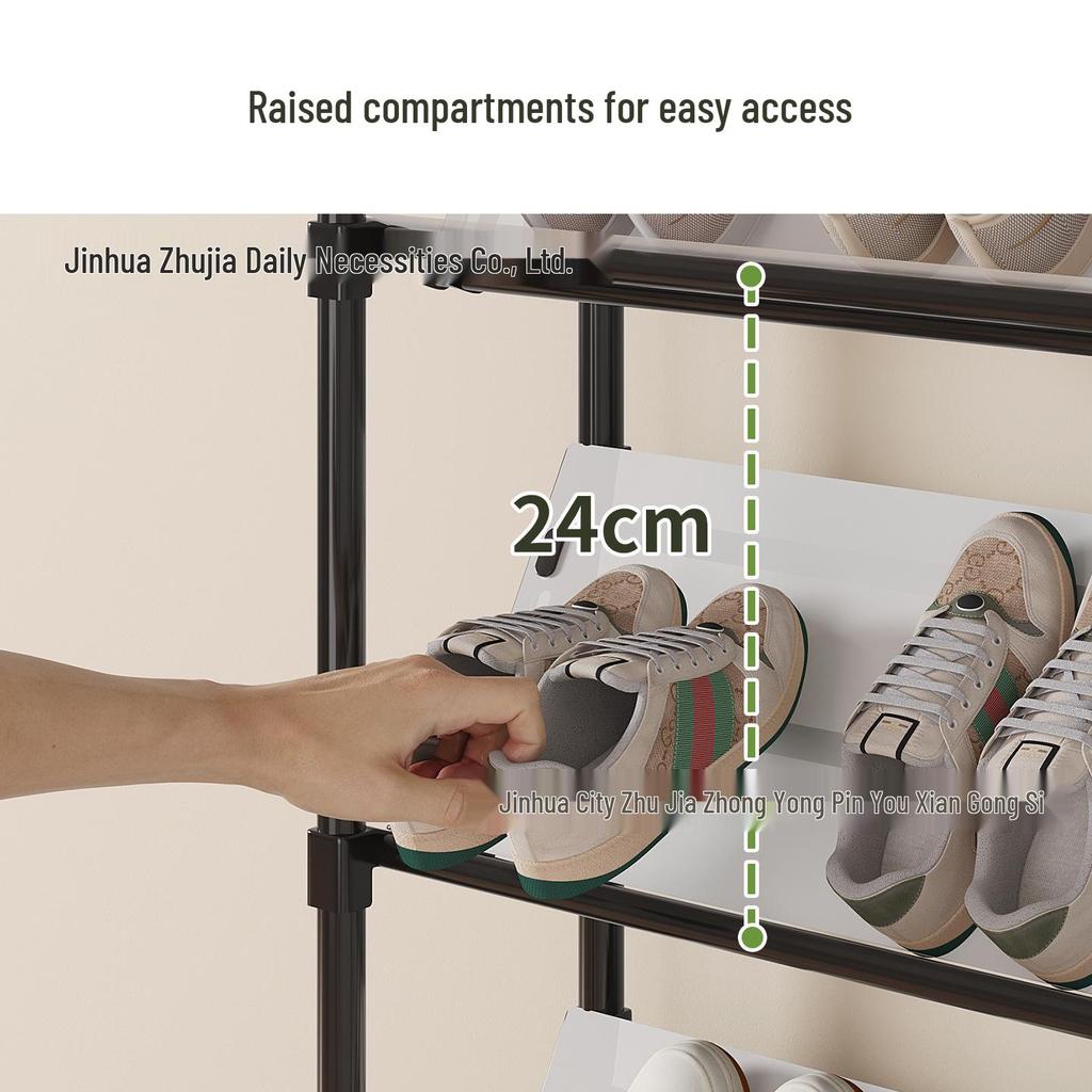Multi-Layer Wall-Mounted Shoe Rack for Entryway or Hallway