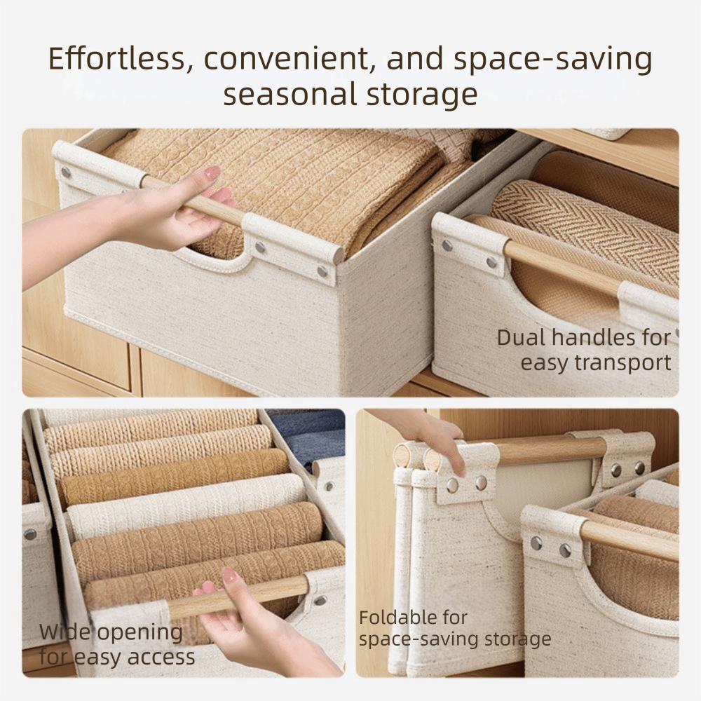 Foldable Clothes Storage Box Stackable Closet Storage Container  Wardrobe