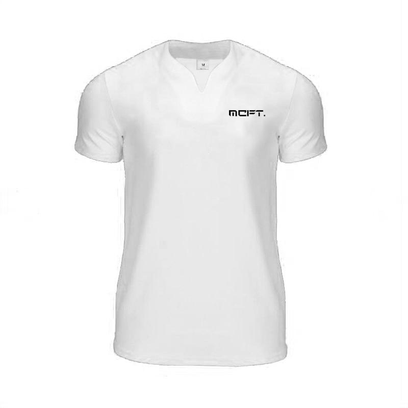 Muscleguys Tricou cu mâneci scurte din bumbac Moda bărbătească Sport ocazional Imbracaminte de vară Cu jumătate de mânecă