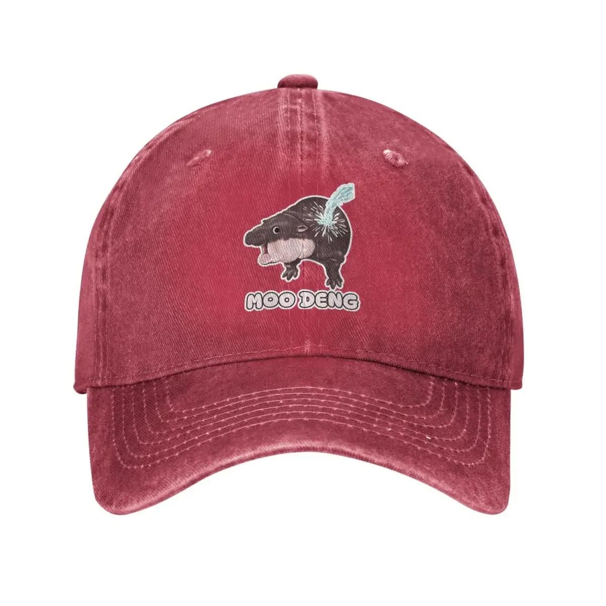 

Moo Deng Baby Hippo Baseball Cap Vintage Distressed Cotton Sun Cap Unisex Outdoor Workouts Adjustable Caps Hat One Size