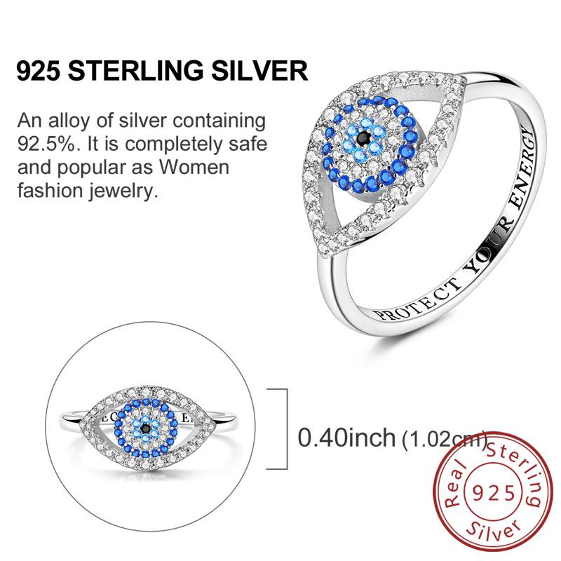Rings 925 Silver Dragon Star Moon Blue Eyes Firefly Rings For Women Man Wedding Engagement Part Fashion Jewelry Gift
