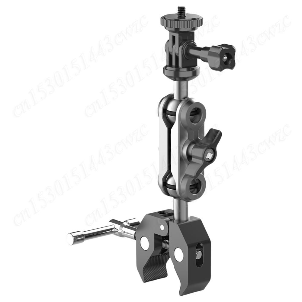 Bike Camera Holder Aluminum Alloy Motorcycle Metal Stand 360°Ball Head Bicycle Cycling Clip for Round Bar Square Bar Tabletop