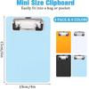 4 Pack Plastic Mini Clipboard 4 X 6 Inch,Small Clipboards with Clip,Small Clipboard Clip Boards,Orange Blue White and Black Clip Board,Plastic