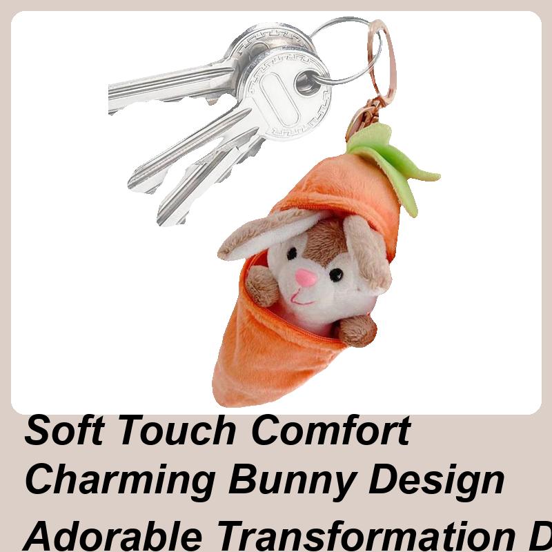 

Bunny Plush Easter Plush Rabbit Keychain Cute Soft Funny Skin-Friendly Multi-Functional Ornament With Carrot Design For Family China Mainland