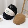 Flat Forward Hat Adjustable Newsboy Cap Casual Letter Embroidery Beret  Outdoor