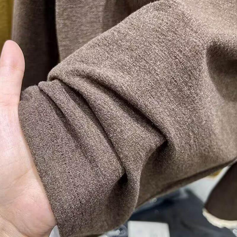 Genser for kvinner Bomull Oversize Fleece Løs Casual Langermet Rund hals Halvhøy krage Topp Genser