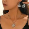 Bohemian Sun - Shaped Jewelry Set Artistic Gold /Silver Color Bead Chain Necklace Women‘s Daily Wear Jewelry& Gift