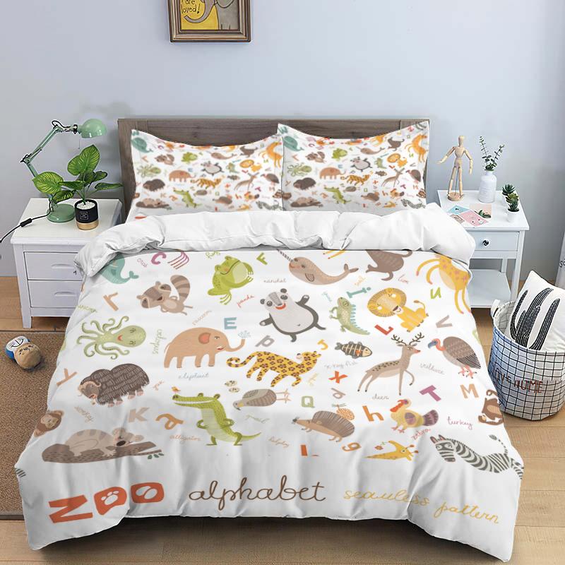 

Cartoon Art Print Three Piece Bedding Set Fashion Article Children Or Adults For Beds Quilt Covers Pillowcases Bedding Set EU single(135x200cm)