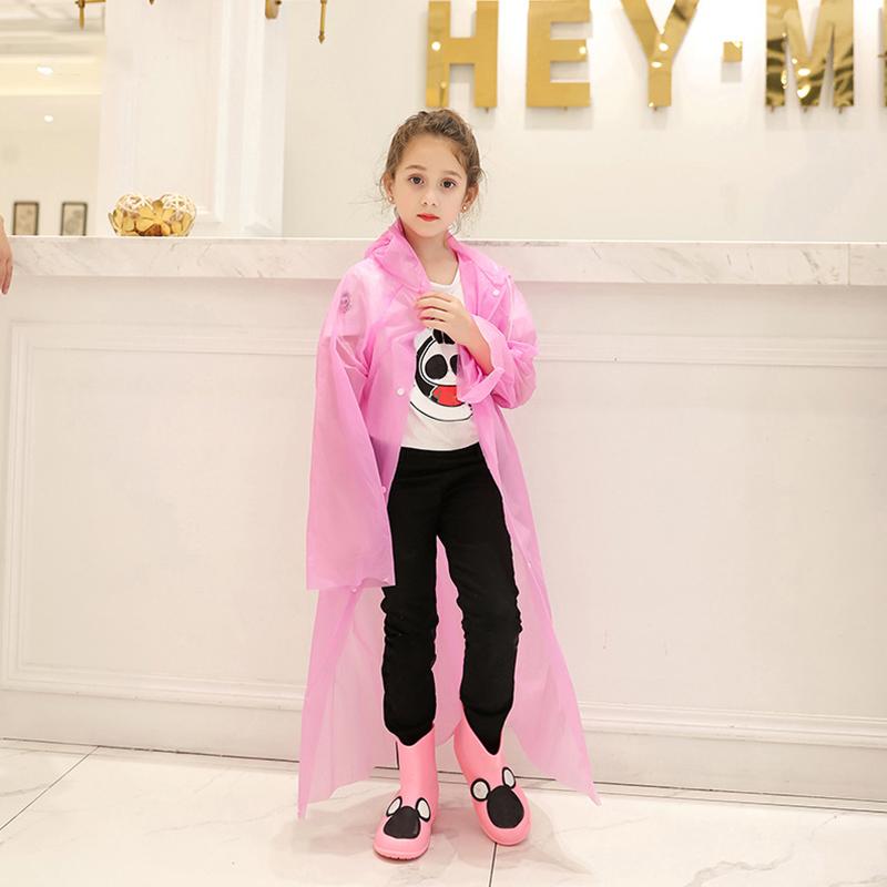 1 pièce Veste pour enfants Manteaux Imperméable à capuche Poncho Imperméable Couleur unie Housse de pluie Imperméable PEVA