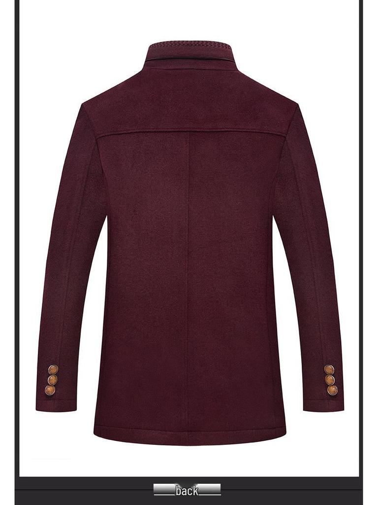 Męski wełniany płaszcz z podwójną klapą - Modne okrycie wierzchnie jesienno-zimowe