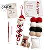 Festive Yarn Crafts Crochet Doll Spiral Ornament DIY Kit, Holiday Craft Set with Winter Hobby Kit Soft Yarn, Beads, Christmas Tree Hanging for Window