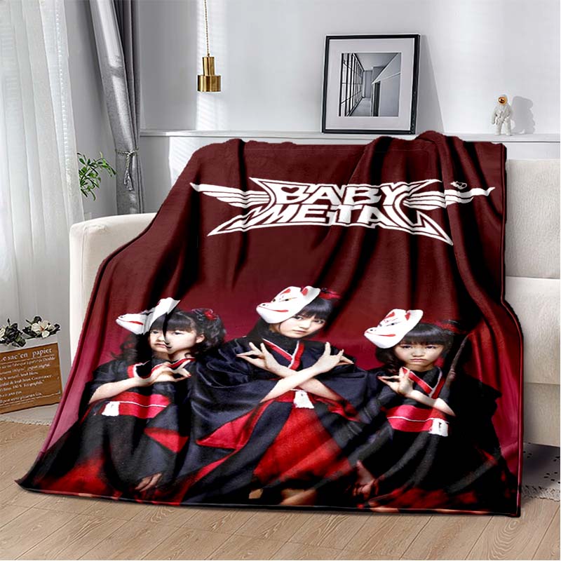 2026 New Babymetal Combination Printed Plush Soft Blanket Home Sofa Bed Warm Office Travel Picnic Flannel Blanket Bed Cover Gift