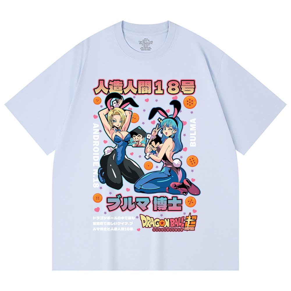 230 Gsm 100% Cotton Dragon Ball V26 Bulma Android Print Unisex Heavy Cotton T Shirt