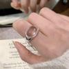 Elegant Clear Stone Oval Ring for Women - Exquisite, Creative, Openable Design