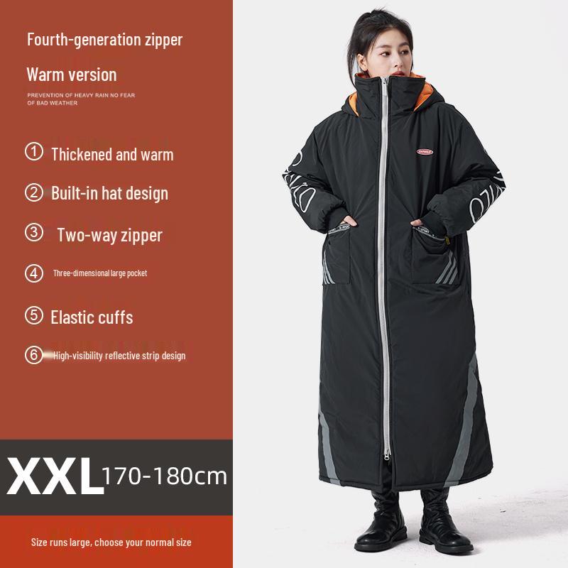 Electric Vehicle Winter Windshield Fleece-Lined Warm Coat for Bicycles & Motorcycles - Cold Weather Windproof Gear