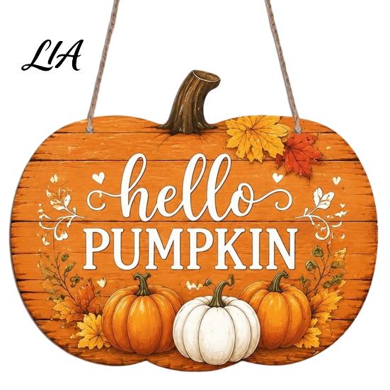 Farmhouse Porch Decoration Fall Thanksgiving Wooden Sign Door Hanger, 2D Sunflower Pumpkin Gnome Wall Creative Housewarming Gifts Plaque, Rustic