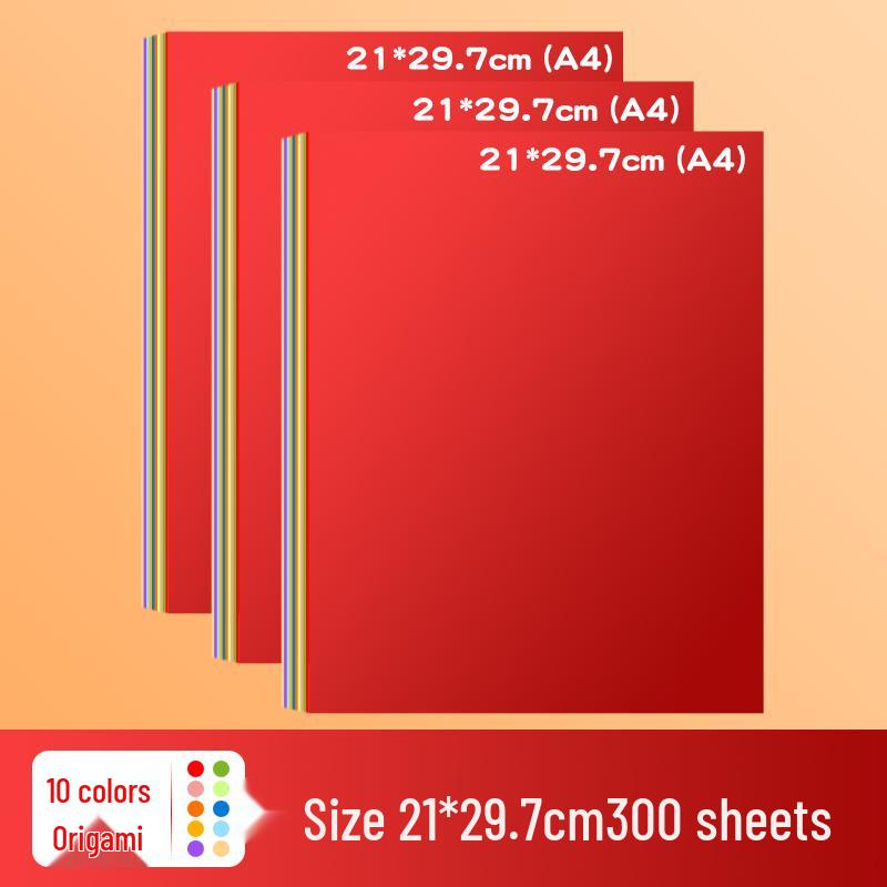 Kids' Colored Origami Paper – A4 Cardstock for Crafts & School Projects